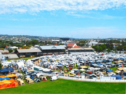 Aerial shot of Newcastle Caravan Lifestyle Expo.